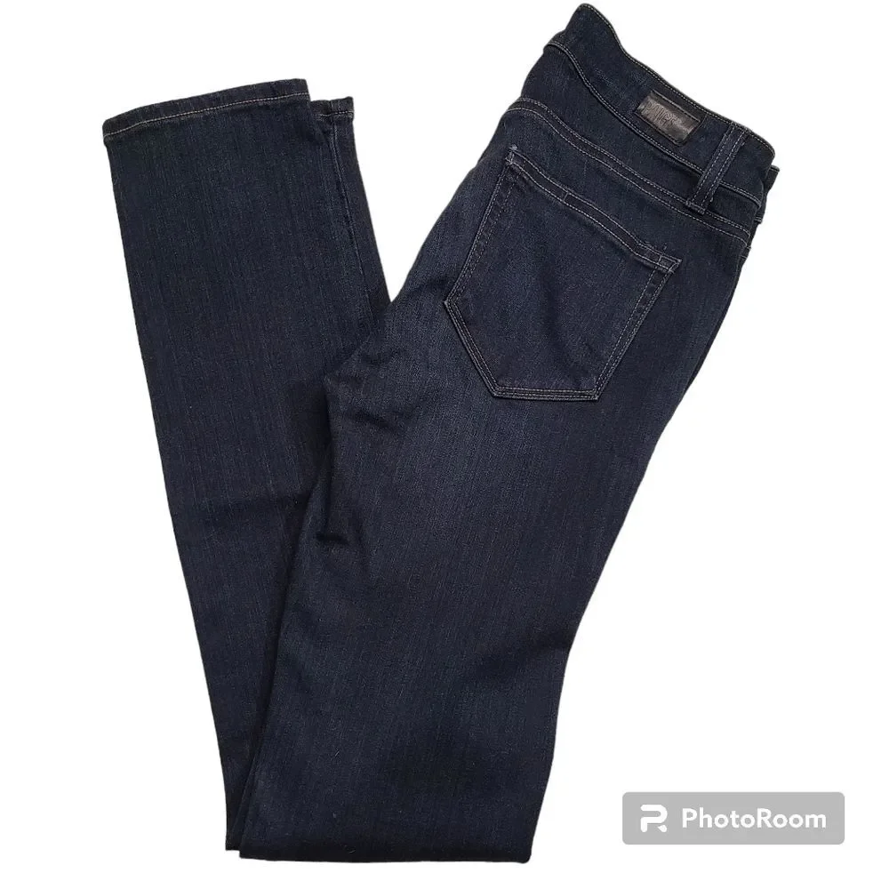 PAIGE Size 26 Skyline Mona Dark Blue Mid-Rise Skinny Jeans Sculpting Bottom Lift